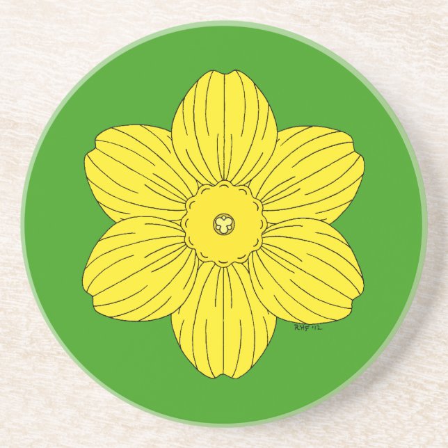 Posavasos De Arenisca Heraldic Daffodil (Frente)