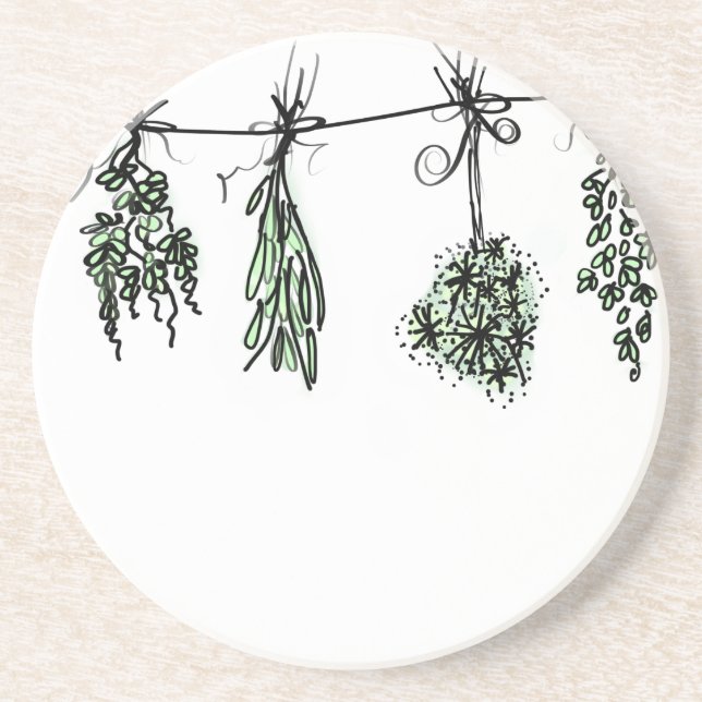 Posavasos De Arenisca Herbs de jardín (Frente)
