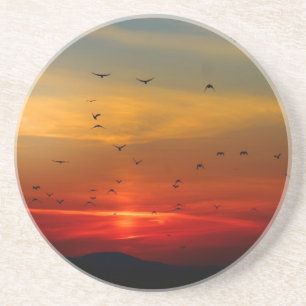 Posavasos De Arenisca Hermoso Sunset Escenario Paisaje Fotográfico Arte