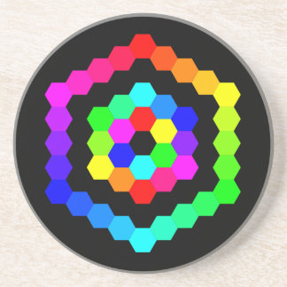 Posavasos De Arenisca Hexagón coloreado