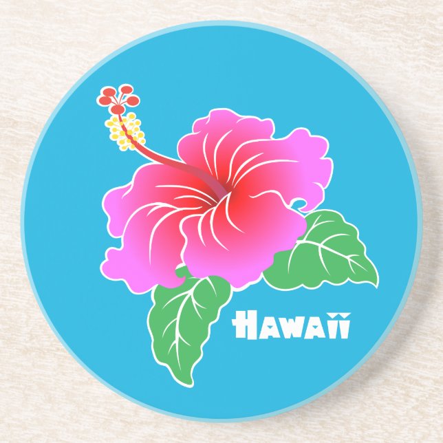 Posavasos De Arenisca Hibisco de Hawaii (Frente)