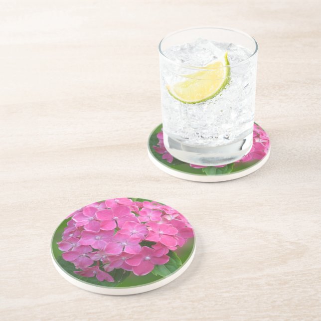 Posavasos De Arenisca Hidrangea rosa (Lado)