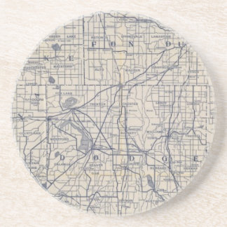 Posavasos De Arenisca Hoja de ruta para bicicletas de Wisconsin 4