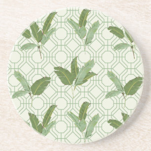 Posavasos De Arenisca Hojas de palma tropicales