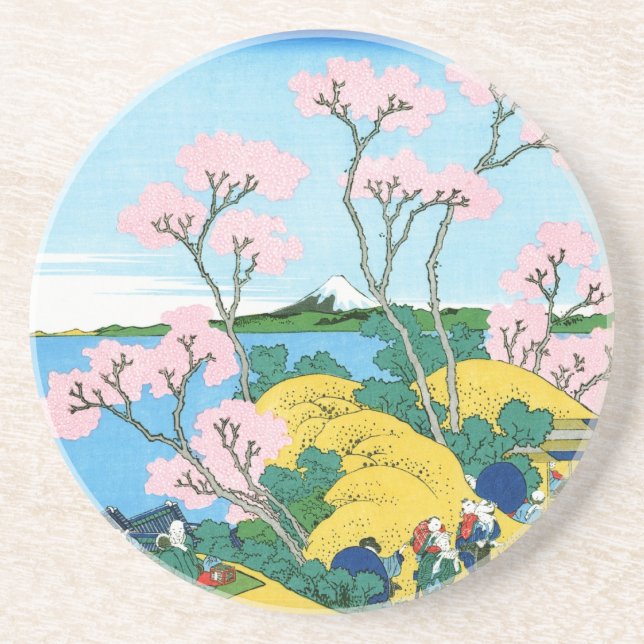 Posavasos De Arenisca Hokusai Fuji View de Japón oriental de Guay (Frente)