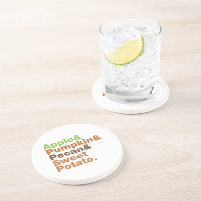 Posavasos De Arenisca Holiday Pies ~ Festive Xmas Thanksgiving Christmas (Lado)