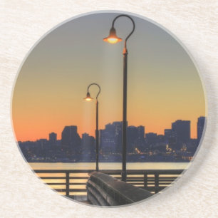 Posavasos De Arenisca Horizonte céntrico de Seattle Washington