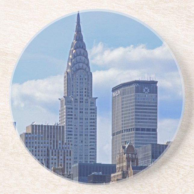 Posavasos De Arenisca Horizonte Chrysler de NYC que construye B1 (Frente)