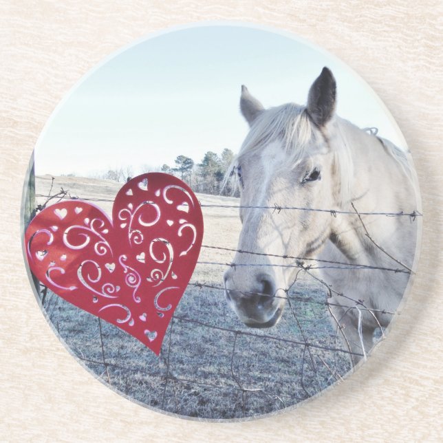 Posavasos De Arenisca HORSE Valentine (Frente)