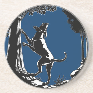 Posavasos De Arenisca Hound Dog Arte Bebidas Atartas De Caza De Perros