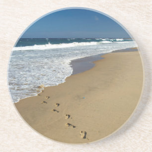 Posavasos De Arenisca Huellas en la playa, Mabibi, Thongalandia