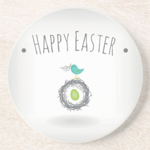 Posavasos De Arenisca Huevo de Pascua en tarjeta de felicitación de la