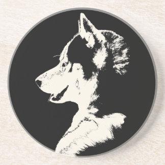 Posavasos De Arenisca Husky Coaster Husky Malamute Wolf Dog Coaster