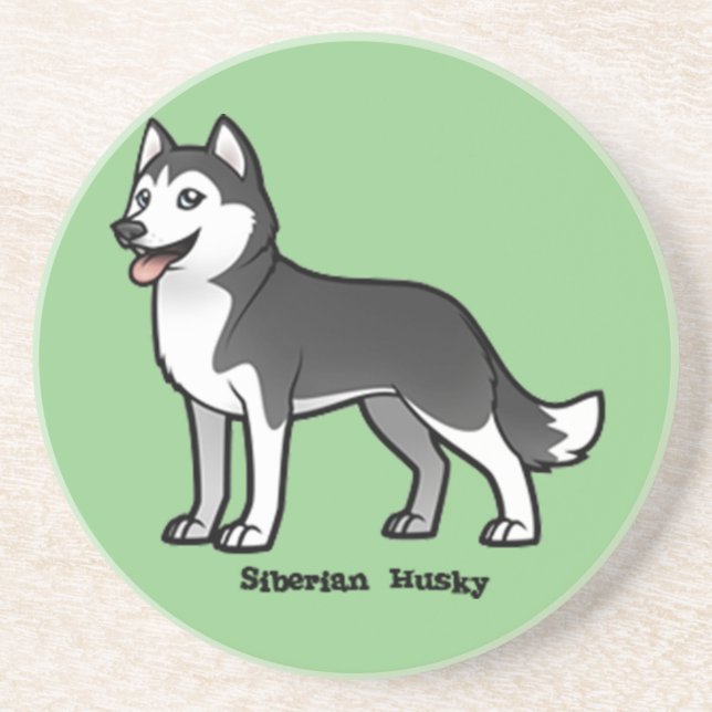 Posavasos De Arenisca Husky Siberian (Frente)