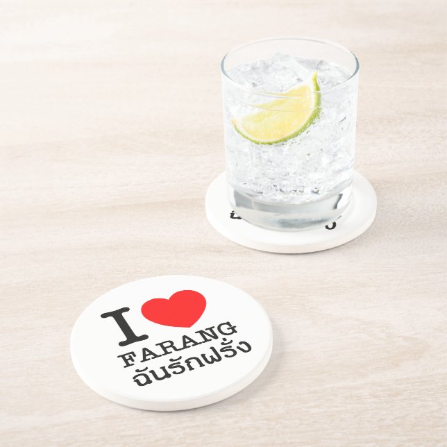 Posavasos De Arenisca I Heart (Love) Farang (Lado)