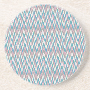 Posavasos De Arenisca Ikat rosa y azul turbio