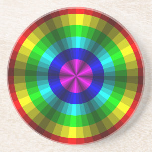 Posavasos De Arenisca Ilusión Óptica Alfombra Rainbow