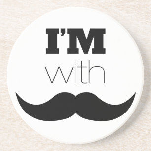 Posavasos De Arenisca I'm With Mustache