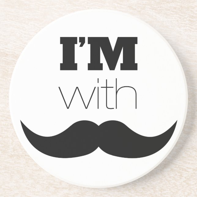 Posavasos De Arenisca I'm With Mustache (Frente)