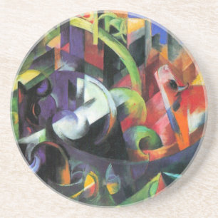 Posavasos De Arenisca Imagen con ganado de Franz Marc, Arte Vintage