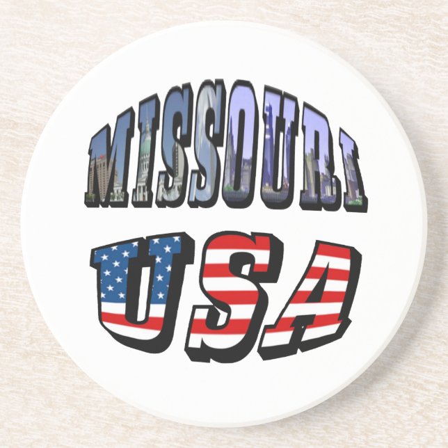Posavasos De Arenisca Imagen de Missouri y texto de Estados Unidos