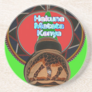 Posavasos De Arenisca Impresión de arte de Kenia Hakuna Matata