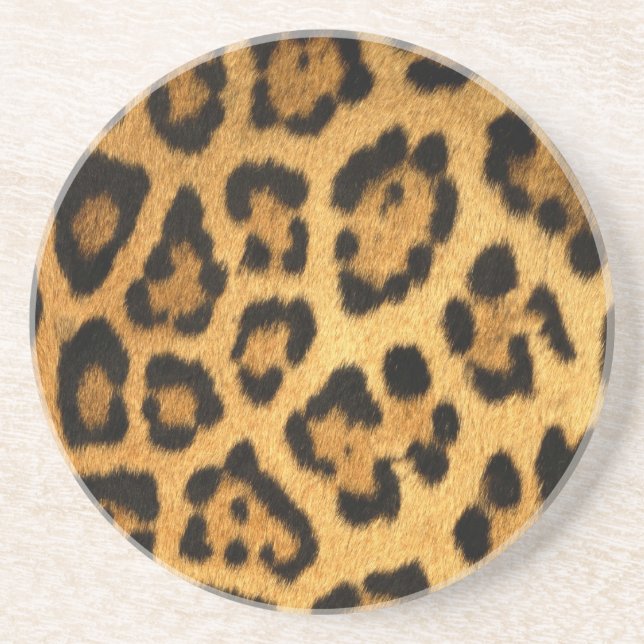 Posavasos De Arenisca Impresión de harina Jaguar (Frente)