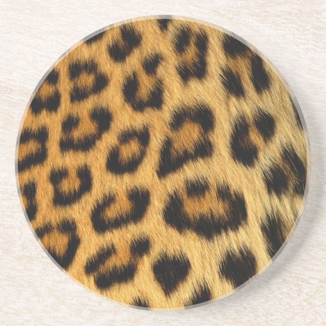 Posavasos De Arenisca Impresión de leopardo (Frente)