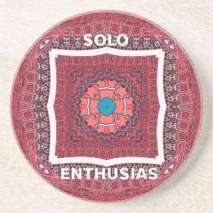 Posavasos De Arenisca Impresión del arte del patrón de Ajrak tradicional