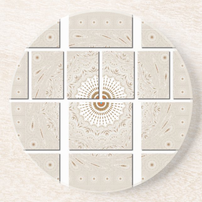 Posavasos De Arenisca Impresión tradicional africana de arte musulmán. (Frente)