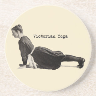 Posavasos De Arenisca Impresión vintage victoriana de mujer en postura d
