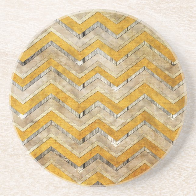 Posavasos De Arenisca Impresionante chevron fresco zigzag patrón mármol  (Frente)