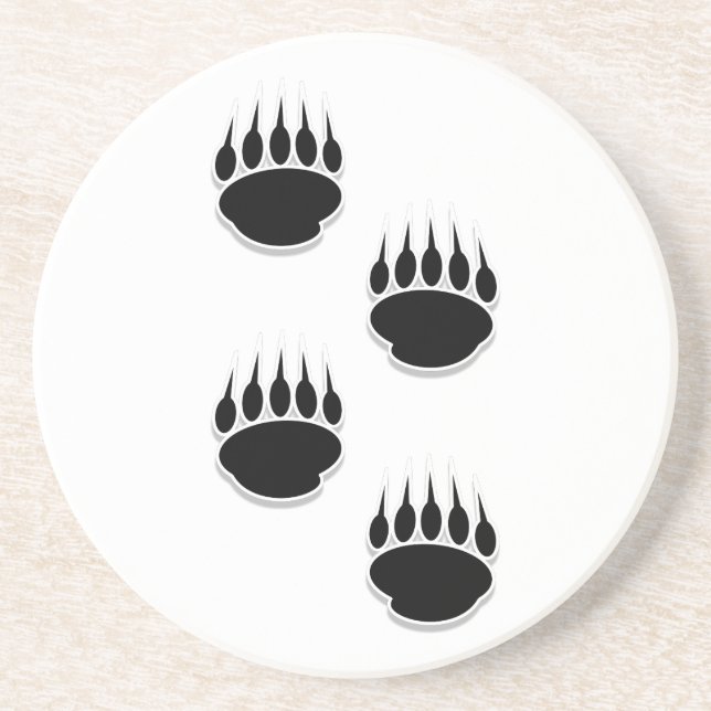 Posavasos De Arenisca Impresiones de la pintura de oso negro (Frente)