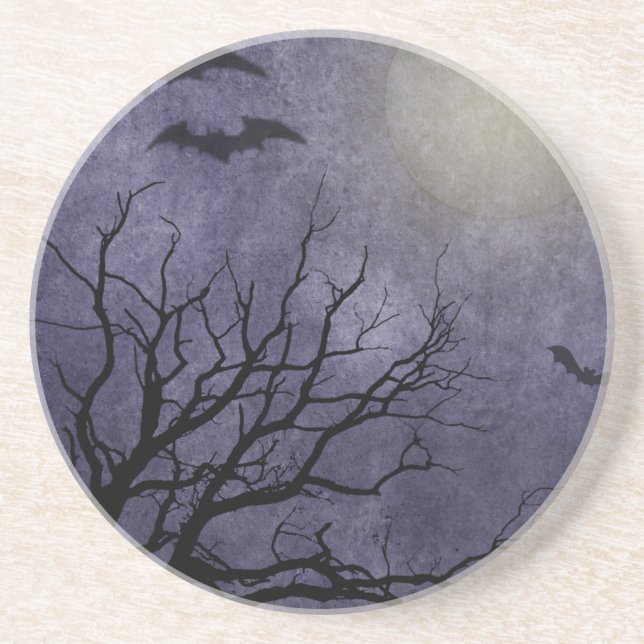 Posavasos De Arenisca Impresiones fantasmagóricas de Halloween (Frente)