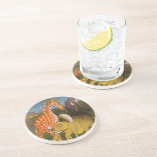 Posavasos De Arenisca Imprimir arte de trío africano