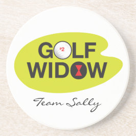 Posavasos De Arenisca Insignia de viuda de golf personalizada