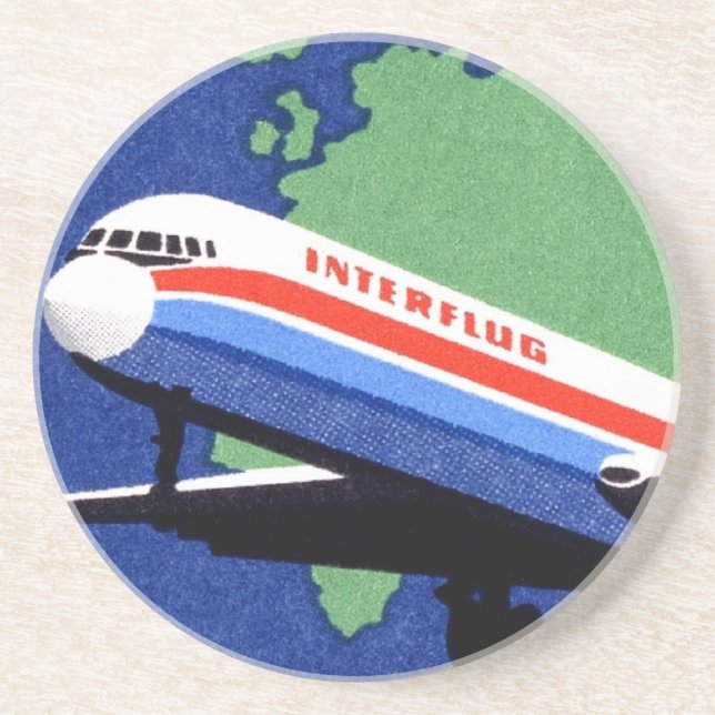 Posavasos De Arenisca INTERFLUG - National Airline of DDR, East Germany (Frente)
