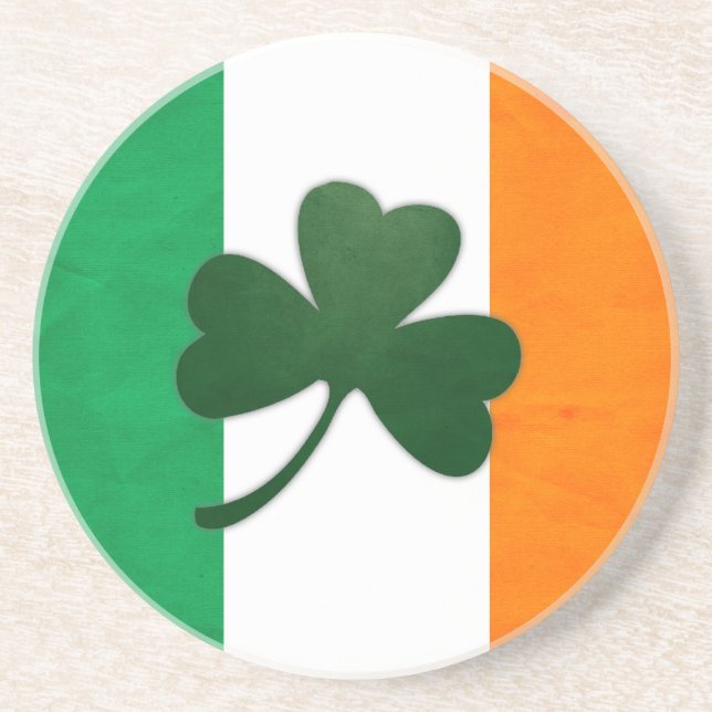 Posavasos De Arenisca Ireland Shamrock Coaster (Frente)