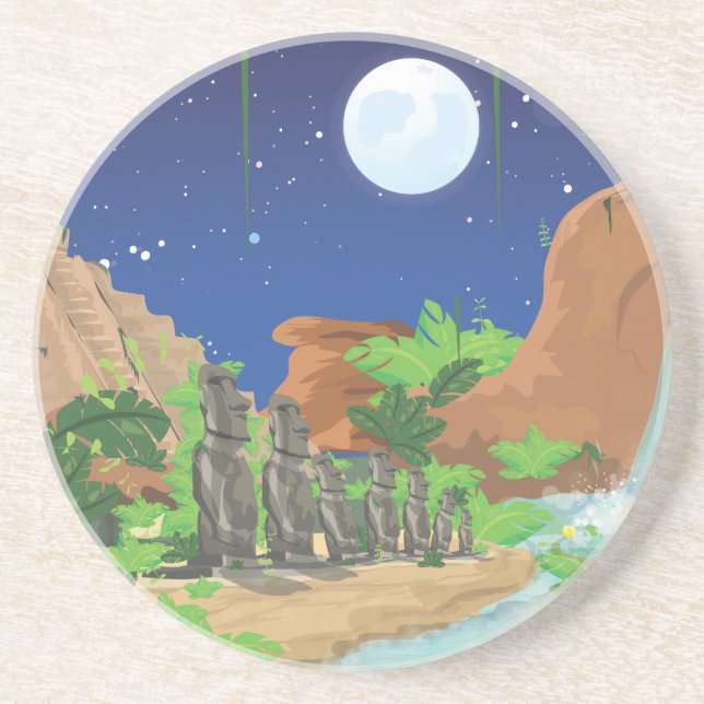 Posavasos De Arenisca Isla tropical (Frente)