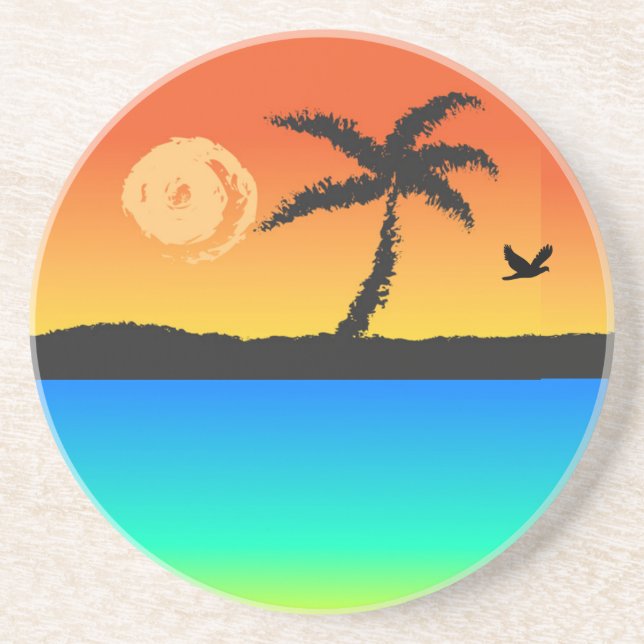 Posavasos De Arenisca Island Sunset (Frente)
