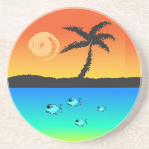 Posavasos De Arenisca Island Sunset