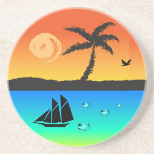Posavasos De Arenisca Island Sunset