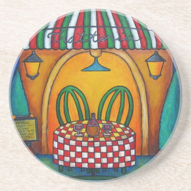 Posavasos De Arenisca Italia Trattoria Coasters de Lisa Lorenz (Frente)