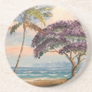 Posavasos De Arenisca Jacaranda en la playa