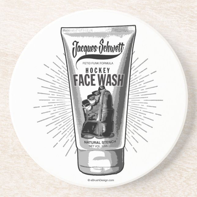 Posavasos De Arenisca Jacques Schwett Hockey Face Wash (Frente)