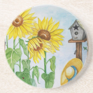 Posavasos De Arenisca Jardín del girasol