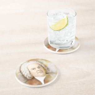 Posavasos De Arenisca Johann Sebastian Bach im Aquarell Stil