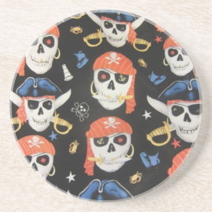 Posavasos De Arenisca Jolly Roger Pirate Skulls