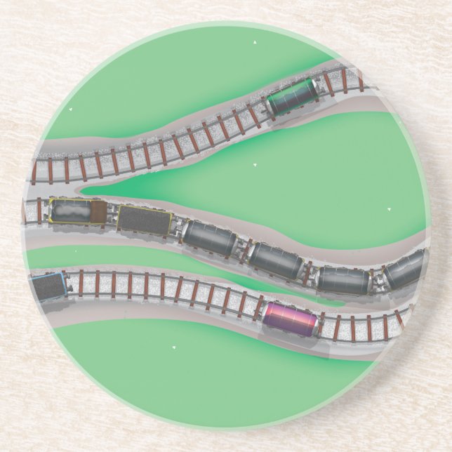 Posavasos De Arenisca Juego de tren (Frente)