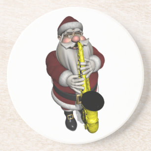 Posavasos De Arenisca Jugador saxofón de Santa Claus